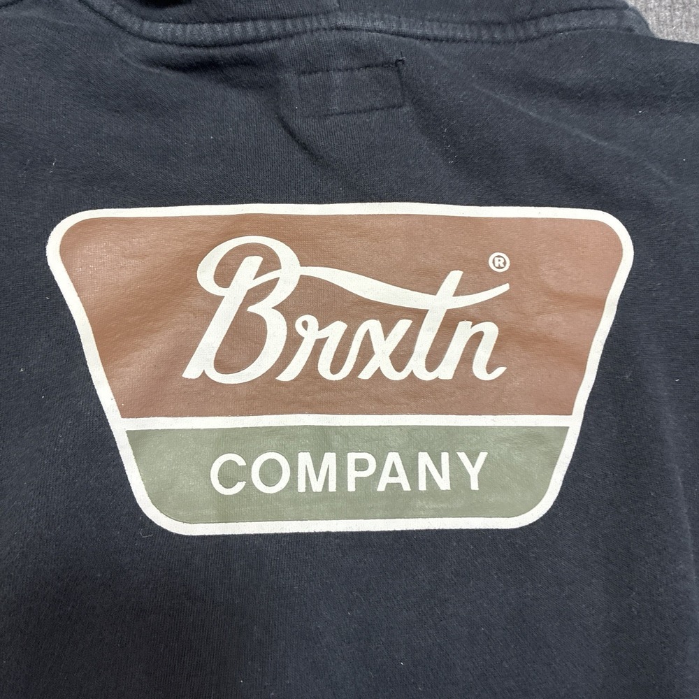 Brixton‎ Hoodie Mens Small Black Pullover Big Logo Skatewear Skateboad Surf